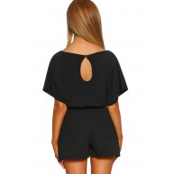 BLACK OVER THE TOP PLAYSUIT